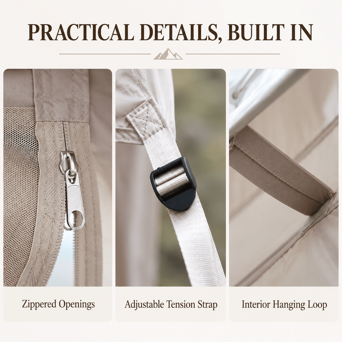 A-Frame Inflatable Air Tent with Mesh Windows for Family Glamping - Khaki - Outdoor Recreation > Camping > Tents - Rivercity House & Home Co. (ABN 18 642 972 209) - Affordable Modern Furniture Australia
