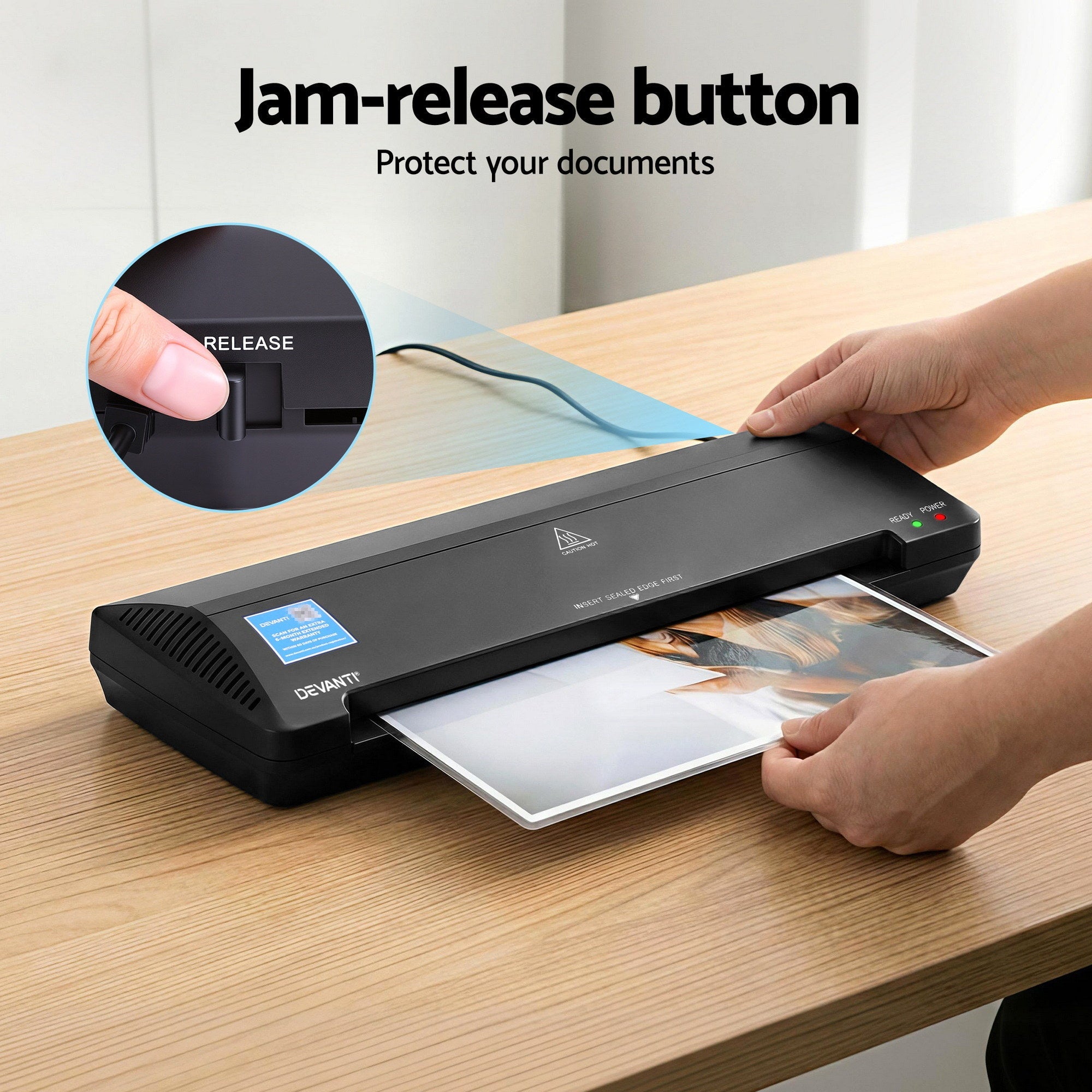 A3 Laminator Machine, Hot & Cold Thermal Fast Lamination Anti - Jam Laminator for Office School Home Document Photo Card Handmade A3 A4 A5 A6, Black - Home & Garden > Home Office Accessories > Laminators - Rivercity House & Home Co. (ABN 18 642 972 209) - Affordable Modern Furniture Australia
