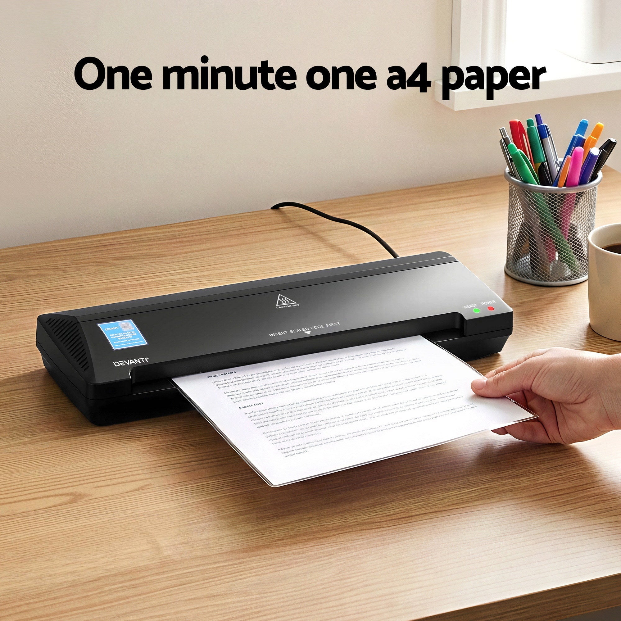 A3 Laminator Machine, Hot & Cold Thermal Fast Lamination Anti - Jam Laminator for Office School Home Document Photo Card Handmade A3 A4 A5 A6, Black - Home & Garden > Home Office Accessories > Laminators - Rivercity House & Home Co. (ABN 18 642 972 209) - Affordable Modern Furniture Australia