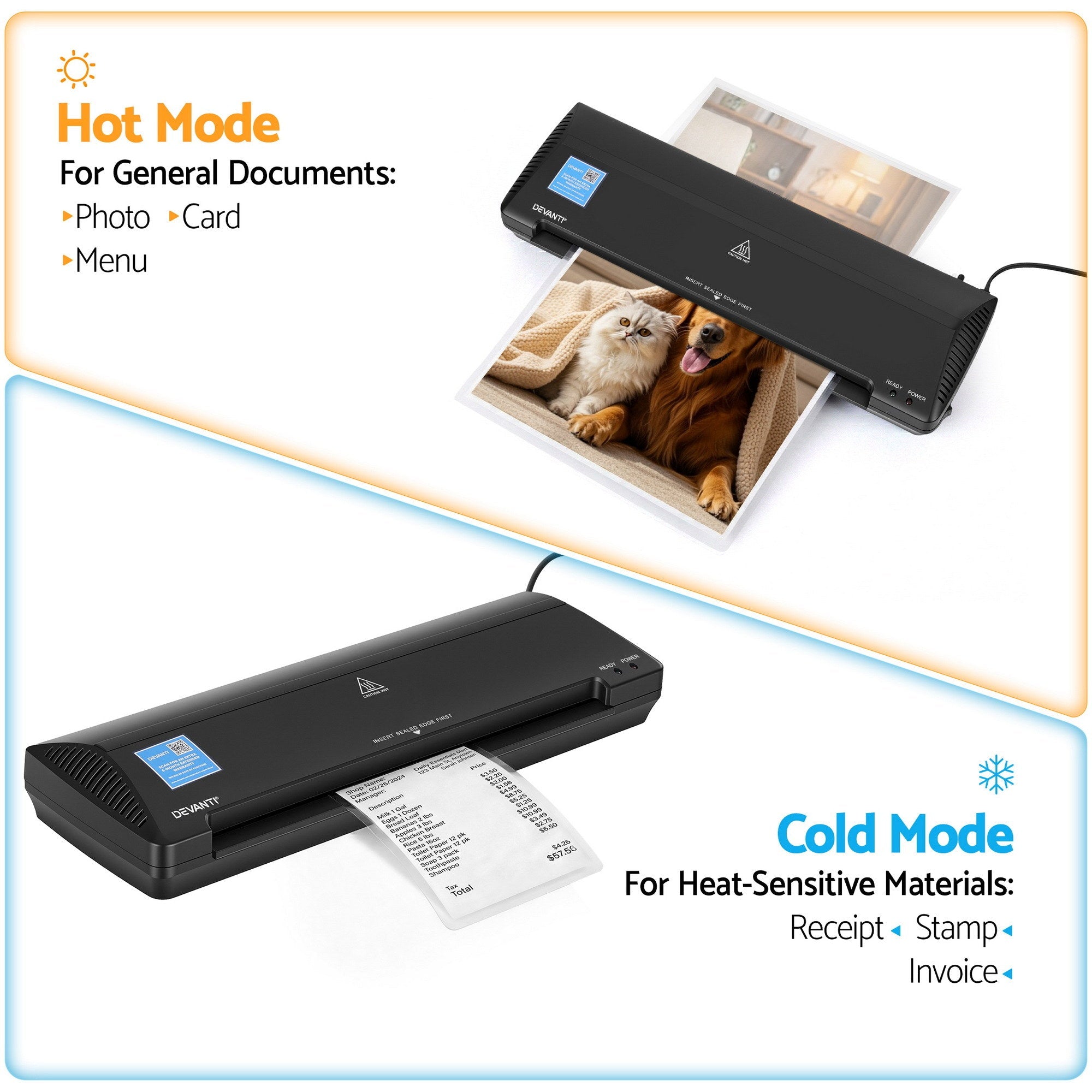 A3 Laminator Machine, Hot & Cold Thermal Fast Lamination Anti - Jam Laminator for Office School Home Document Photo Card Handmade A3 A4 A5 A6, Black - Home & Garden > Home Office Accessories > Laminators - Rivercity House & Home Co. (ABN 18 642 972 209) - Affordable Modern Furniture Australia