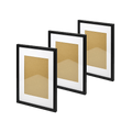 A3 Photo Frame Wall Collage Set 3PCS with White Mat - Black