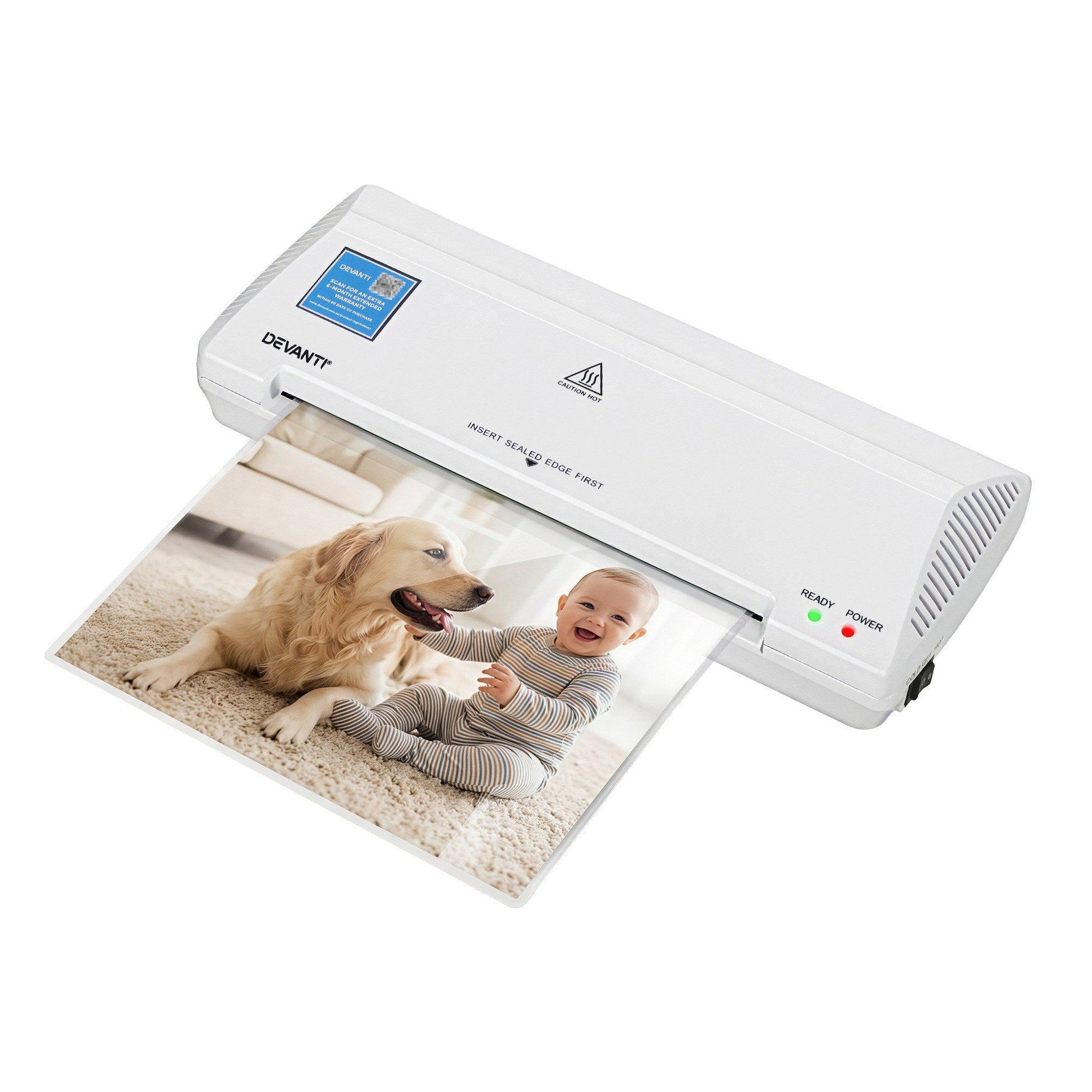 A4 Laminator Machine, Hot & Cold Thermal Fast Lamination Anti - Jam Laminator for Office School Home Document Photo Card Handmade A4 A5 A6, White - Home & Garden > Home Office Accessories > Laminators - Rivercity House & Home Co. (ABN 18 642 972 209) - Affordable Modern Furniture Australia