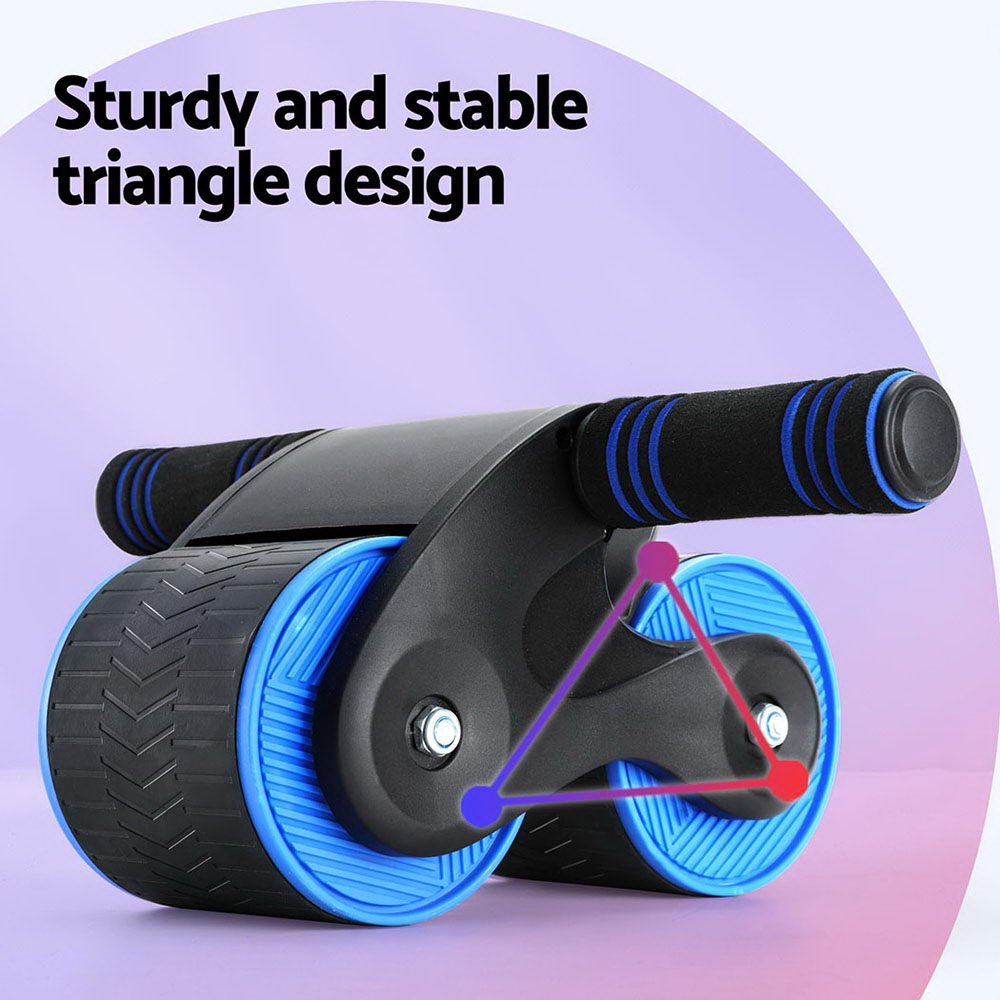 Ab Roller Automatic Rebound Abdominal Wheel Home Gym Workout Blue - Sports & Fitness > Exercise, Gym and Fitness - Rivercity House & Home Co. (ABN 18 642 972 209) - Affordable Modern Furniture Australia