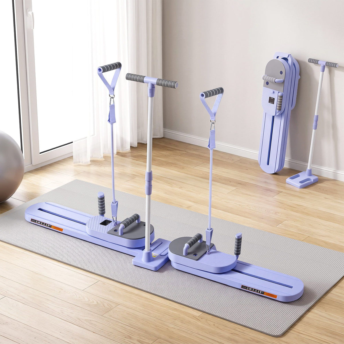 Abdominal Trainer Machine Core Glider with Adjustable Split Design and Smart Display - Purple - Sports & Fitness > Exercise, Gym & Fitness > Yoga & Pilates - Rivercity House & Home Co. (ABN 18 642 972 209) - Affordable Modern Furniture Australia