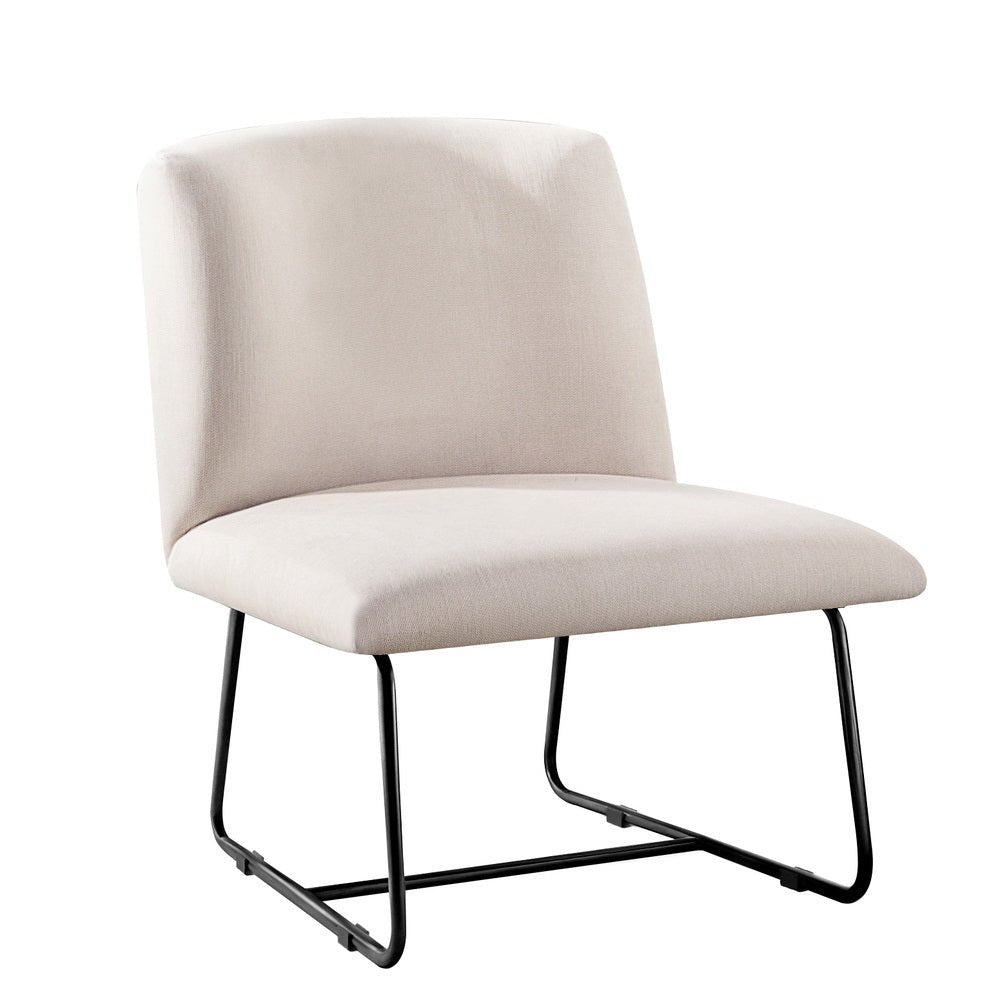 Accent Chair Armchair Cross Leg Beige - Furniture > Bar Stools & Chairs > Arm Chairs & Recliners - Rivercity House & Home Co. (ABN 18 642 972 209) - Affordable Modern Furniture Australia