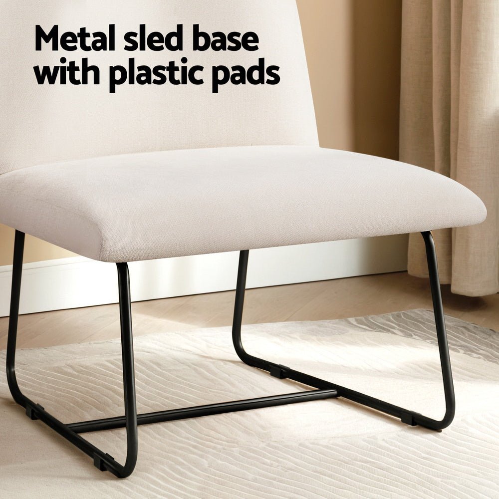 Accent Chair Armchair Cross Leg Beige - Furniture > Bar Stools & Chairs > Arm Chairs & Recliners - Rivercity House & Home Co. (ABN 18 642 972 209) - Affordable Modern Furniture Australia