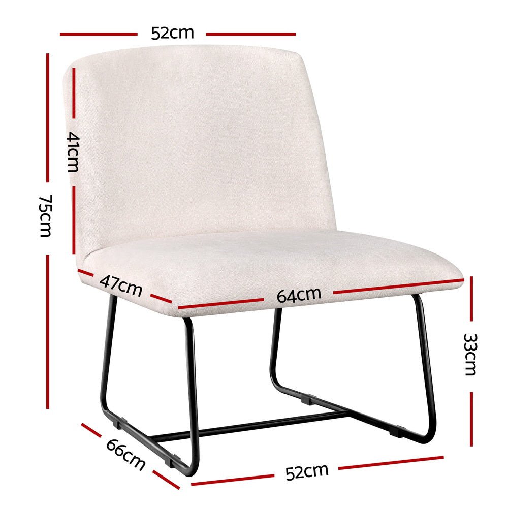Accent Chair Armchair Cross Leg Beige - Furniture > Bar Stools & Chairs > Arm Chairs & Recliners - Rivercity House & Home Co. (ABN 18 642 972 209) - Affordable Modern Furniture Australia