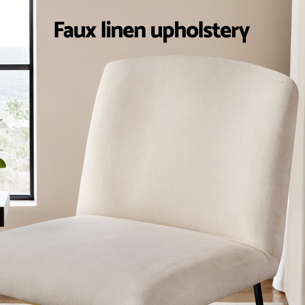 Accent Chair Armchair Cross Leg Beige - Furniture > Bar Stools & Chairs > Arm Chairs & Recliners - Rivercity House & Home Co. (ABN 18 642 972 209) - Affordable Modern Furniture Australia