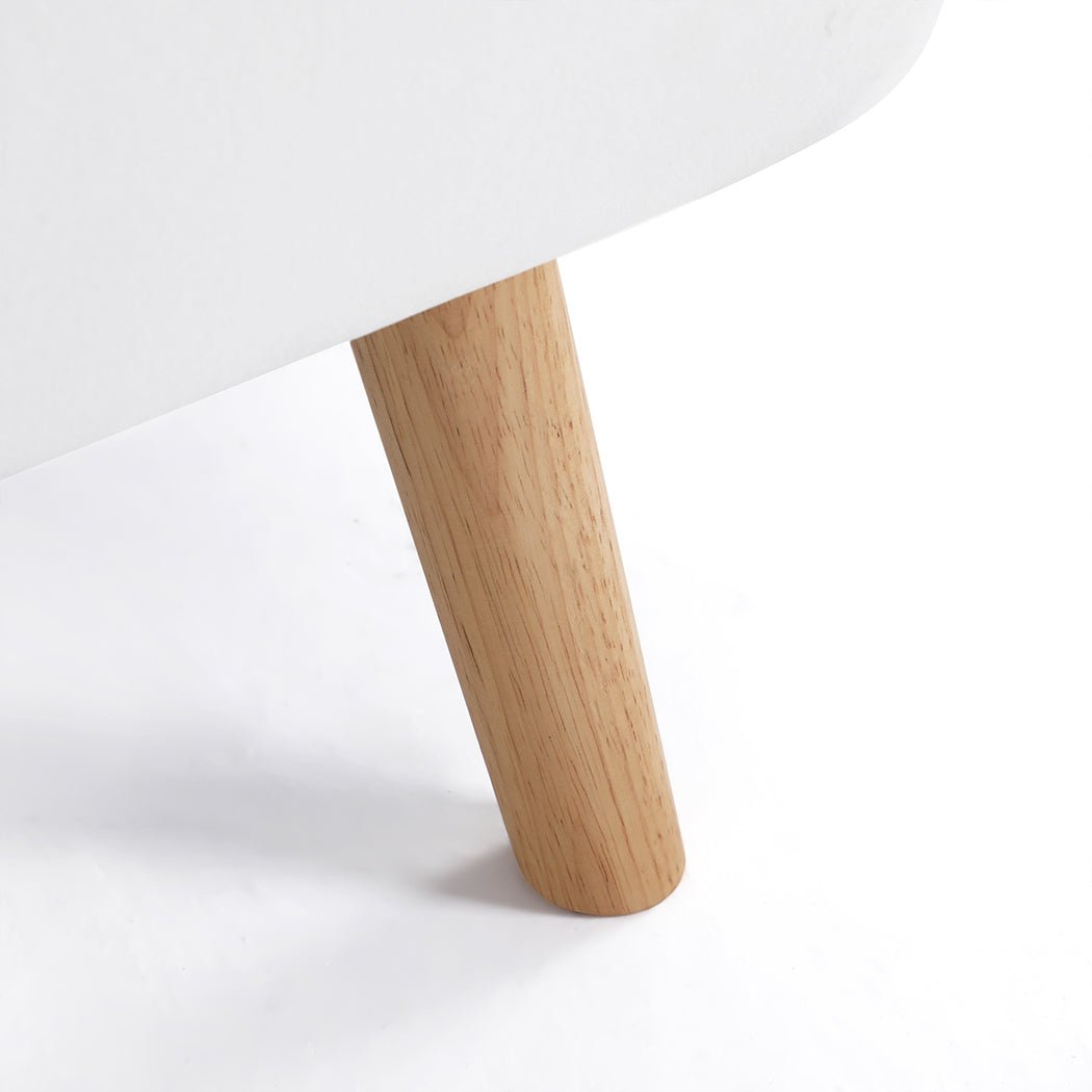 Accent Tufted Ottoman Footstool with Pine Wood Frame - Cream - Rivercity House & Home Co. (ABN 18 642 972 209) - Affordable Modern Furniture Australia