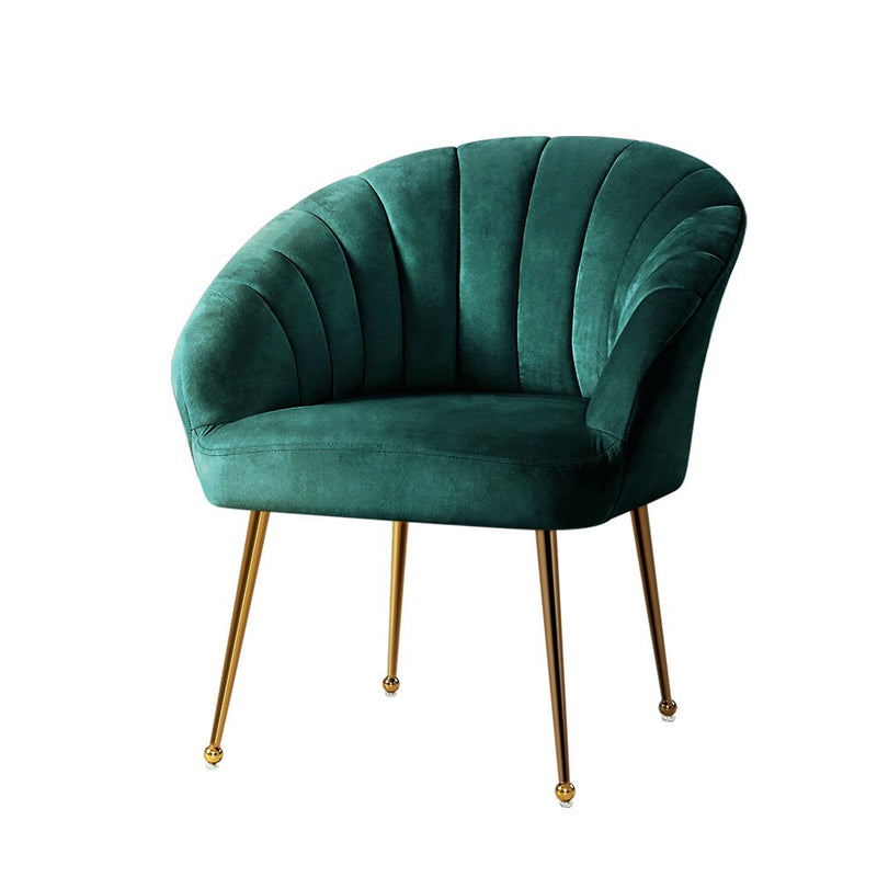 Accent Velvet Armchair Lounge Chair Green - Rivercity House & Home Co. (ABN 18 642 972 209) - Affordable Modern Furniture Australia