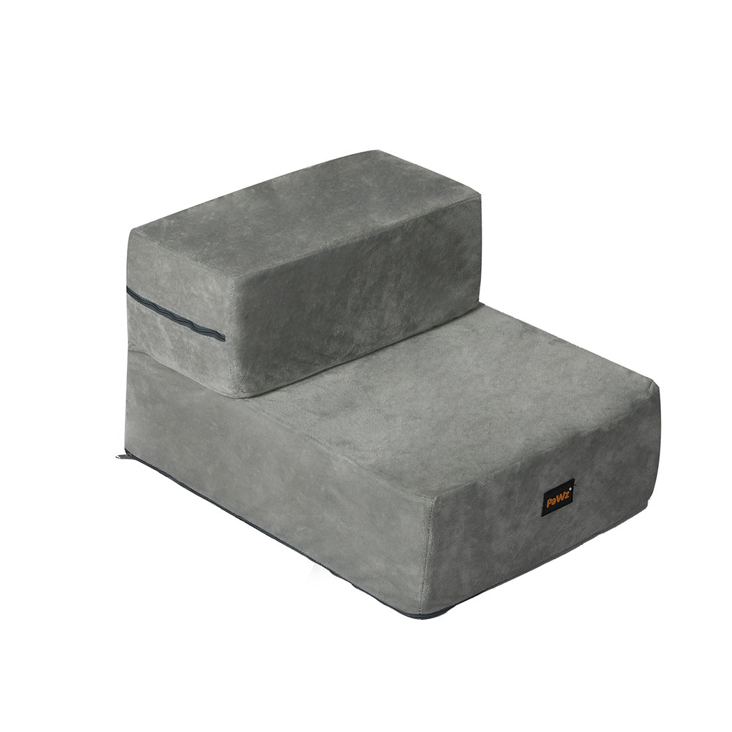 Adjustable 2 - Step Portable Pet Stairs Ramp with Anti - Slip Bottom - Grey - Rivercity House & Home Co. (ABN 18 642 972 209) - Affordable Modern Furniture Australia