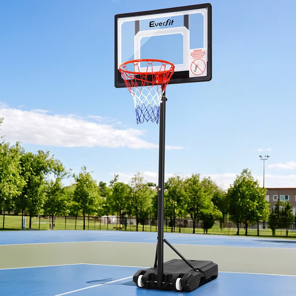 Adjustable 2.1M Portable Basketball Hoop Stand System - Clear - Sports & Fitness > Ball Sports > Basketball & Basketball Accessories - Rivercity House & Home Co. (ABN 18 642 972 209) - Affordable Modern Furniture Australia