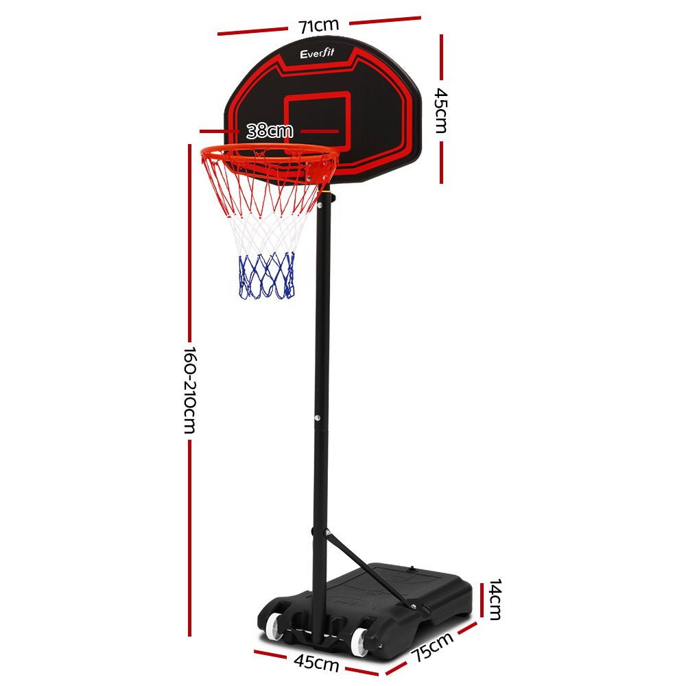Adjustable 2.1m Portable Basketball Hoop Stand System for Kids - Black - Sports & Fitness > Ball Sports > Basketball & Basketball Accessories - Rivercity House & Home Co. (ABN 18 642 972 209) - Affordable Modern Furniture Australia