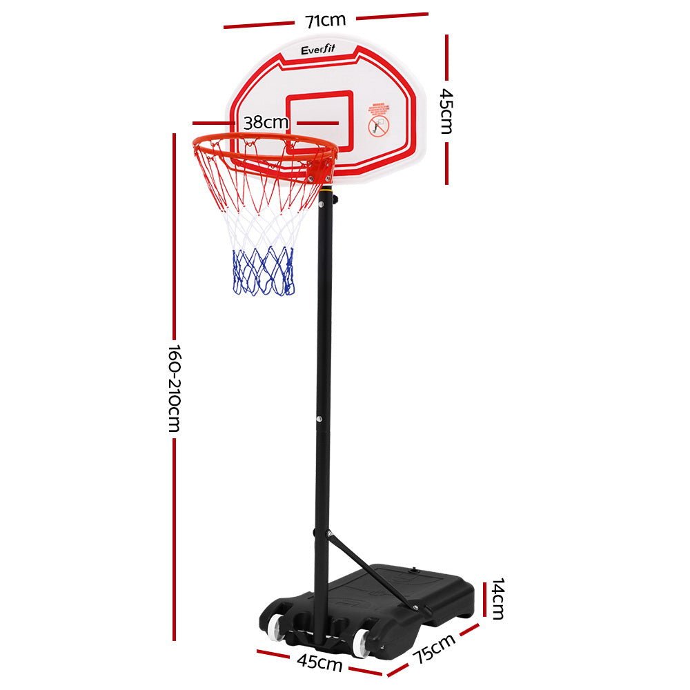 Adjustable 2.1M Portable Basketball Hoop Stand System for Kids - White - Sports & Fitness > Ball Sports > Basketball & Basketball Accessories - Rivercity House & Home Co. (ABN 18 642 972 209) - Affordable Modern Furniture Australia