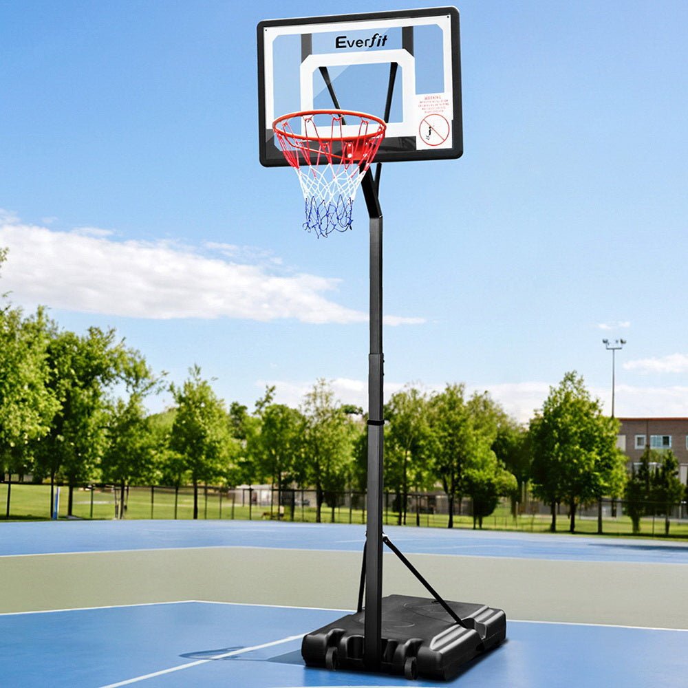 Adjustable 2.6M Portable Basketball Hoop Stand System - Clear - Sports & Fitness > Ball Sports > Basketball & Basketball Accessories - Rivercity House & Home Co. (ABN 18 642 972 209) - Affordable Modern Furniture Australia