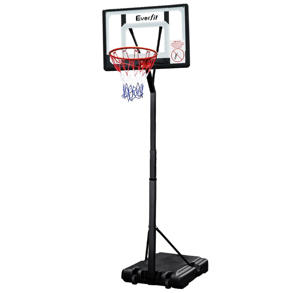 Adjustable 2.6M Portable Basketball Hoop Stand System - Clear - Sports & Fitness > Ball Sports > Basketball & Basketball Accessories - Rivercity House & Home Co. (ABN 18 642 972 209) - Affordable Modern Furniture Australia