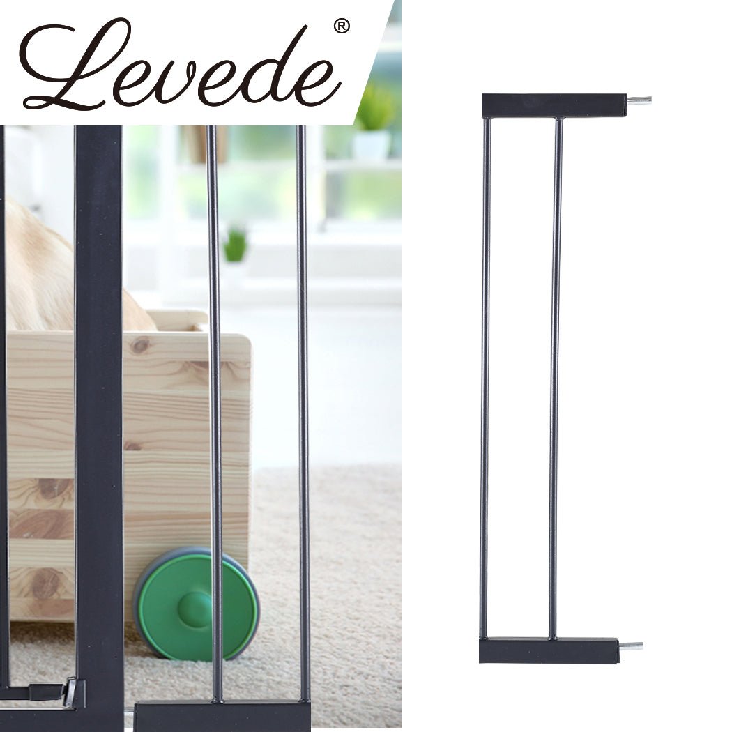 Adjustable Baby and Pet Safety Gate with 10cm Extension - Black - Rivercity House & Home Co. (ABN 18 642 972 209) - Affordable Modern Furniture Australia