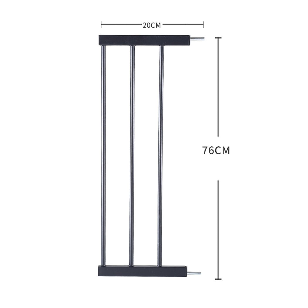 Adjustable Baby and Pet Safety Gate with 20cm Extension - Black - Rivercity House & Home Co. (ABN 18 642 972 209) - Affordable Modern Furniture Australia