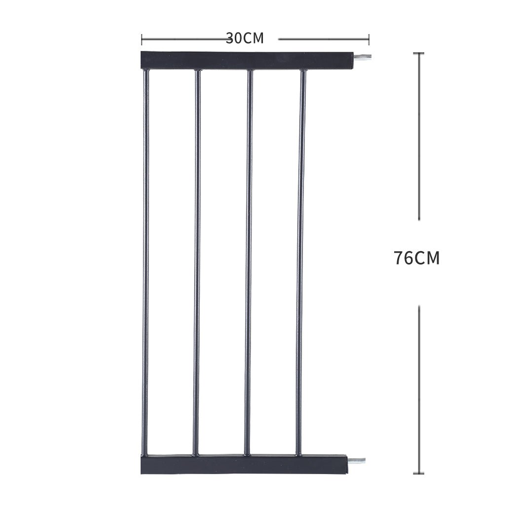 Adjustable Baby and Pet Safety Gate with 30cm Extension - Black - Rivercity House & Home Co. (ABN 18 642 972 209) - Affordable Modern Furniture Australia
