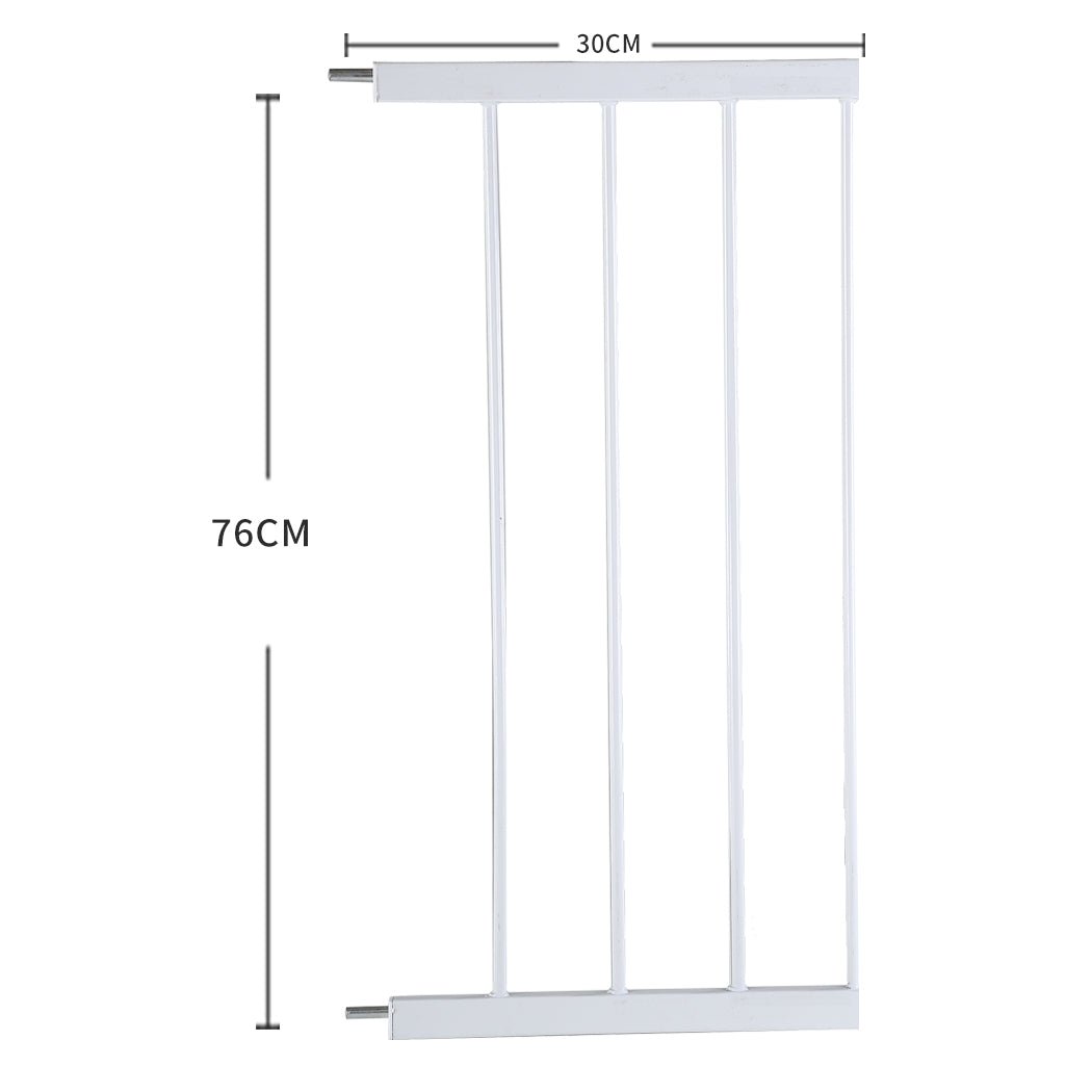 Adjustable Baby and Pet Safety Gate with 30cm Extension - White - Rivercity House & Home Co. (ABN 18 642 972 209) - Affordable Modern Furniture Australia