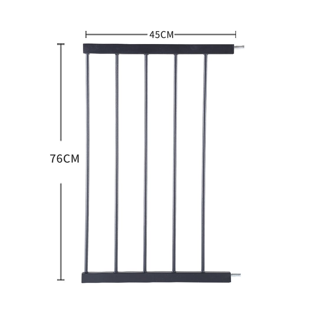 Adjustable Baby and Pet Safety Gate with 45cm Extension - Black - Rivercity House & Home Co. (ABN 18 642 972 209) - Affordable Modern Furniture Australia
