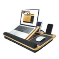 Adjustable Bamboo Laptop Lap Desk with Cushion and Handles for Office and Home - Natural