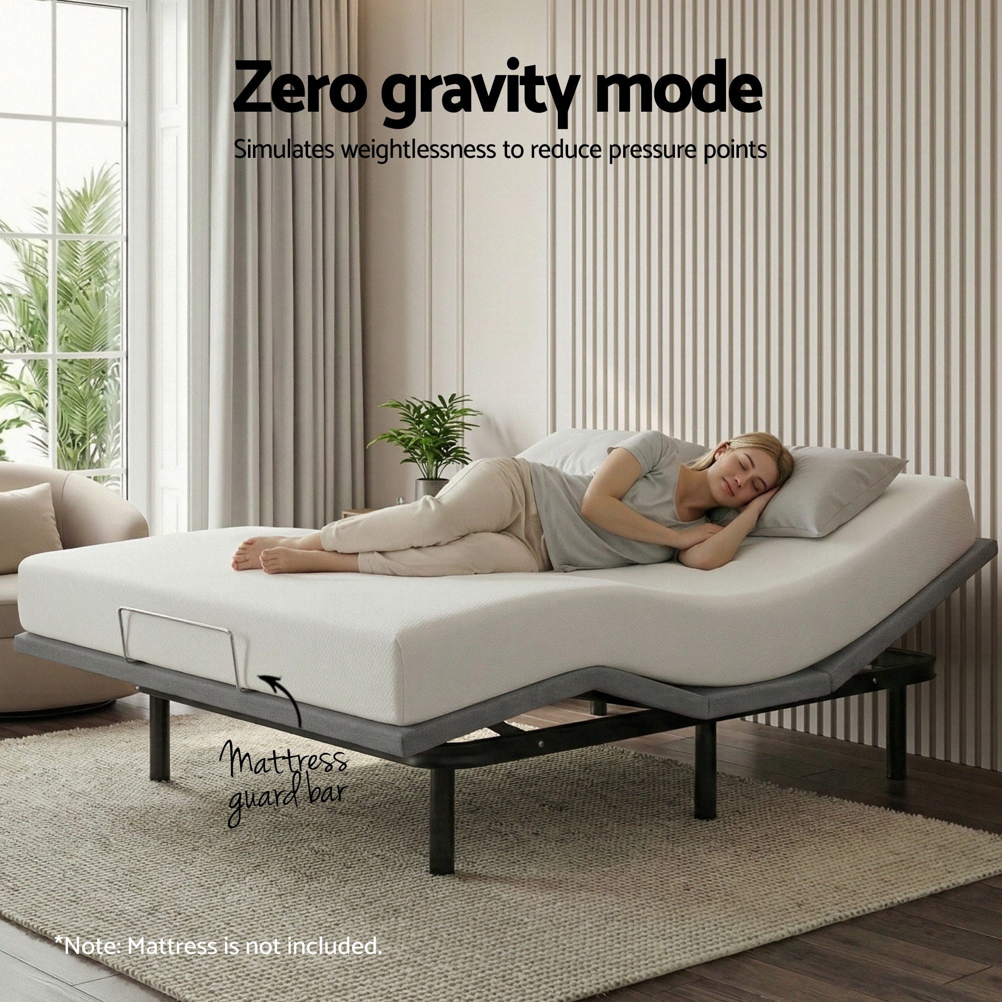 Adjustable Bed Frame King Size Electric Bed Base Wireless Remote Control Zero Gravity Power Bed Foundation - Furniture > Bedroom > Beds & Bed Frames - Rivercity House & Home Co. (ABN 18 642 972 209) - Affordable Modern Furniture Australia