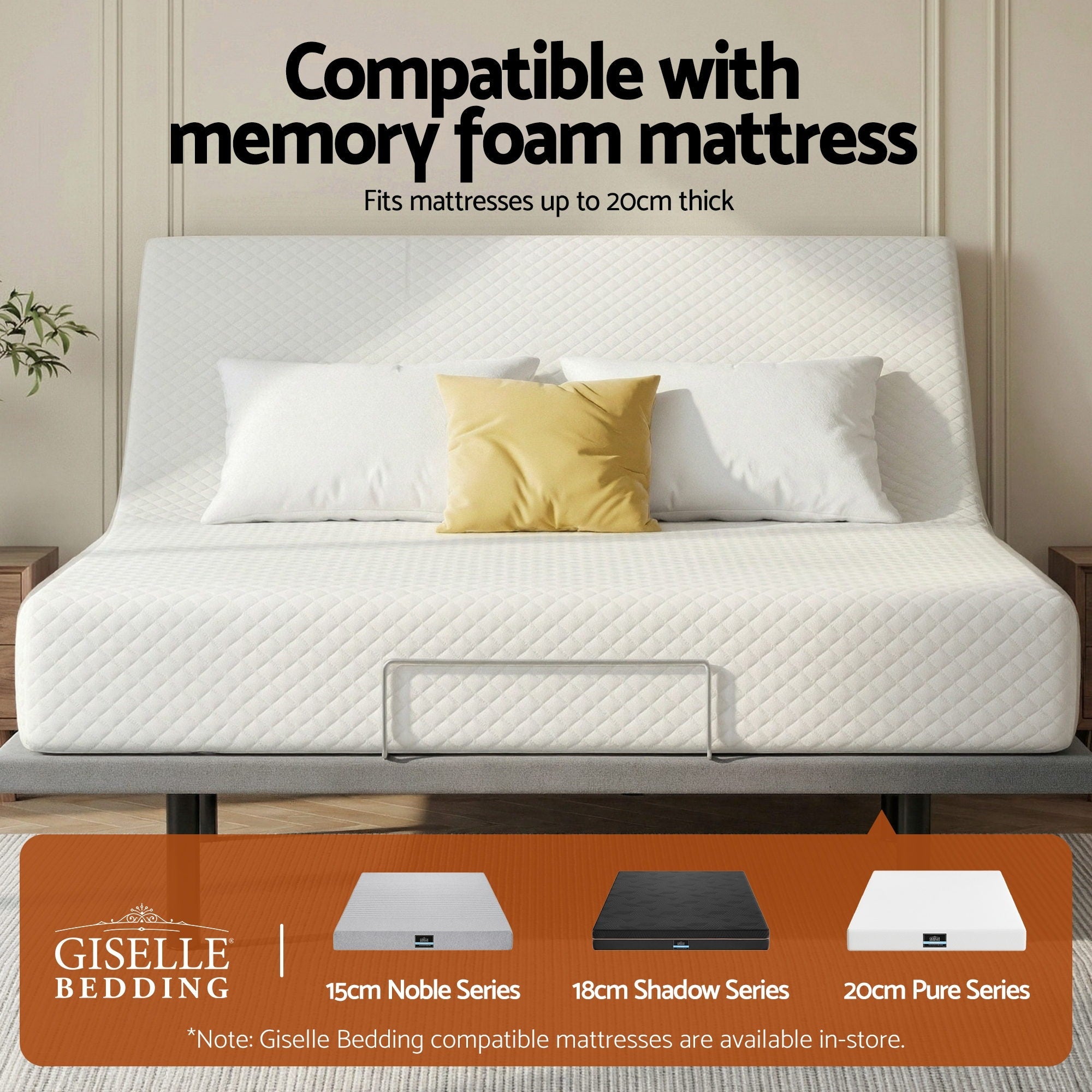 Adjustable Bed Frame King Size Electric Bed Base Wireless Remote Control Zero Gravity Power Bed Foundation - Furniture > Bedroom > Beds & Bed Frames - Rivercity House & Home Co. (ABN 18 642 972 209) - Affordable Modern Furniture Australia