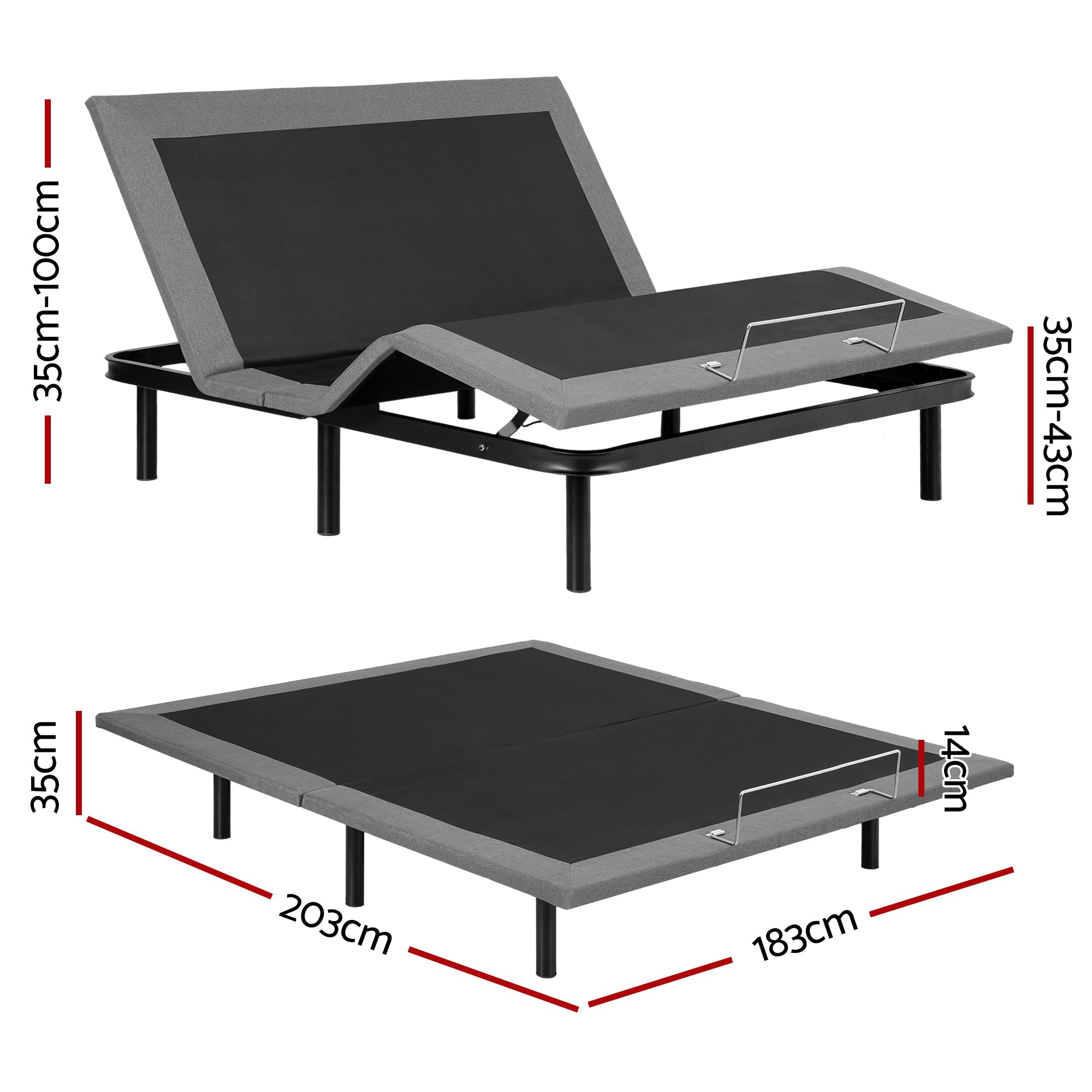 Adjustable Bed Frame King Size Electric Bed Base Wireless Remote Control Zero Gravity Power Bed Foundation - Furniture > Bedroom > Beds & Bed Frames - Rivercity House & Home Co. (ABN 18 642 972 209) - Affordable Modern Furniture Australia