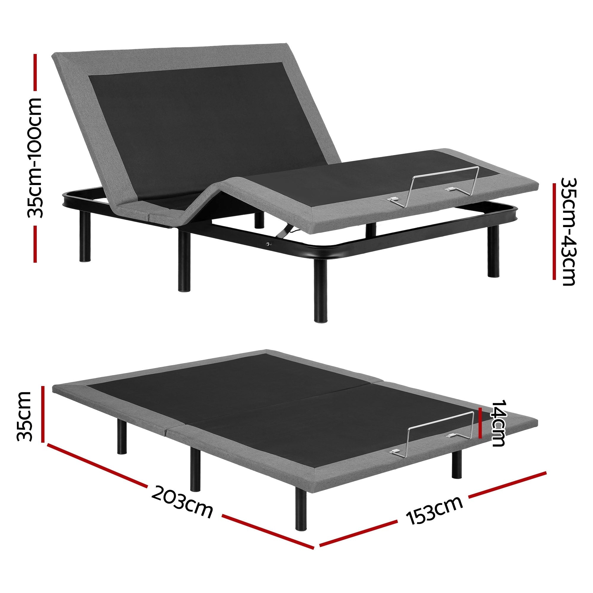 Adjustable Bed Frame Queen Size Electric Bed Base Wireless Remote Control Zero Gravity Power Bed Foundation - Furniture > Bedroom > Beds & Bed Frames - Rivercity House & Home Co. (ABN 18 642 972 209) - Affordable Modern Furniture Australia