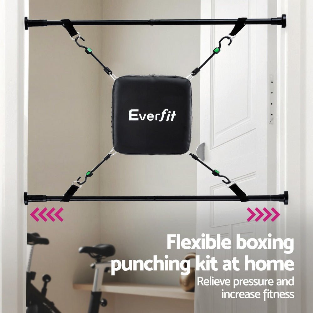 Adjustable Doorway Punching Bag with Boxing Gloves for Apartment Use - Black - Sports & Fitness > Exercise, Gym & Fitness > Boxing & Martial Arts - Rivercity House & Home Co. (ABN 18 642 972 209) - Affordable Modern Furniture Australia