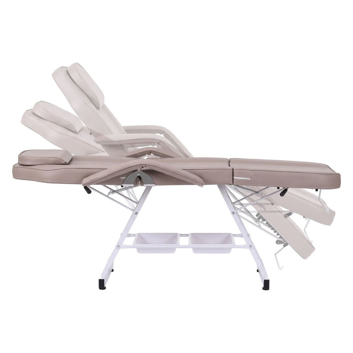 Adjustable Facial Massage Beauty Bed with Stool for Salon and Tattoo Services - Beige - Health & Beauty > Massage & Relaxation > Massage Tables - Rivercity House & Home Co. (ABN 18 642 972 209) - Affordable Modern Furniture Australia