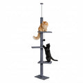 Adjustable Floor to Ceiling Cat Tree Tower 230-286cm for Indoor Cats - Grey