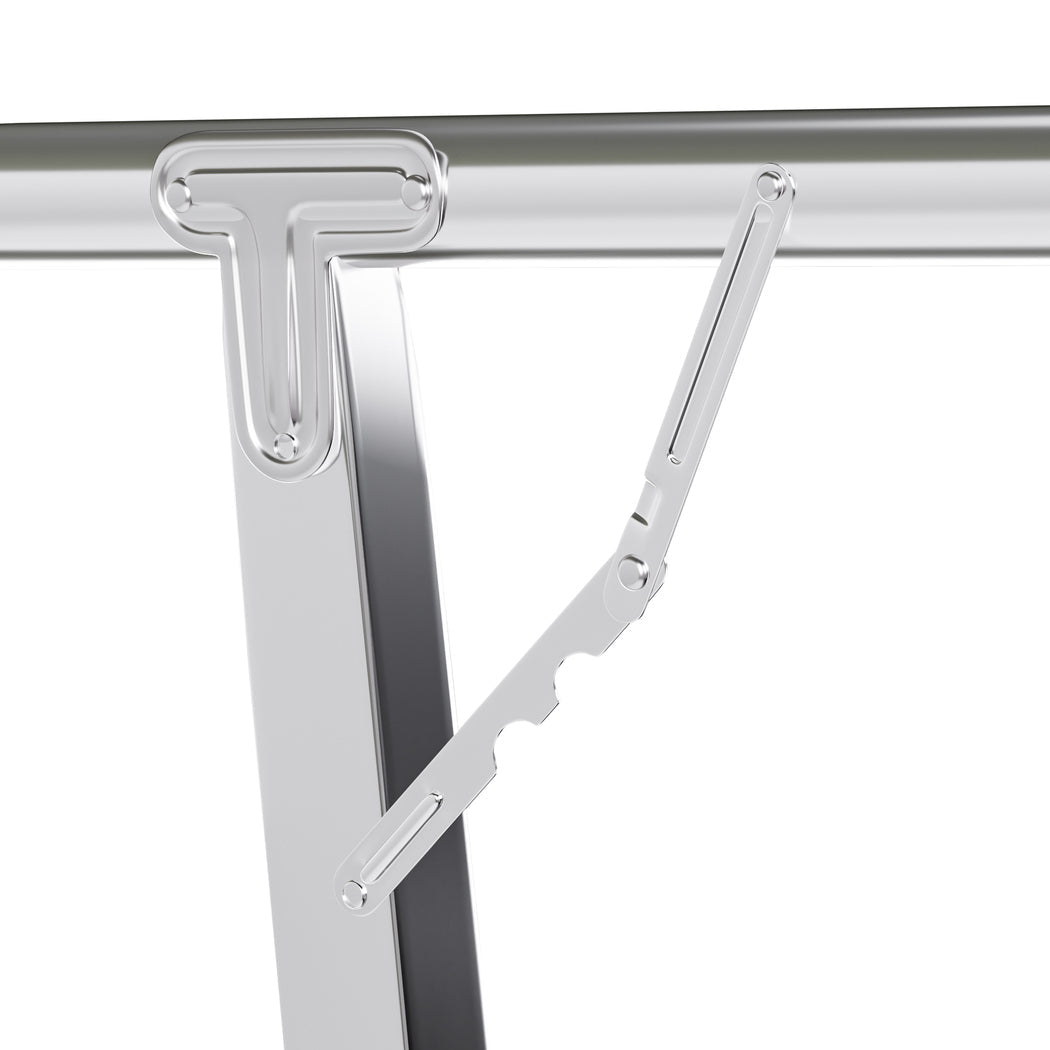 Adjustable Foldable Clothes Drying Airer 150 - 240cm with Windproof Hooks - Silver - Rivercity House & Home Co. (ABN 18 642 972 209) - Affordable Modern Furniture Australia