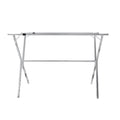 Adjustable Foldable Clothes Drying Airer 150-240cm with Windproof Hooks - Silver