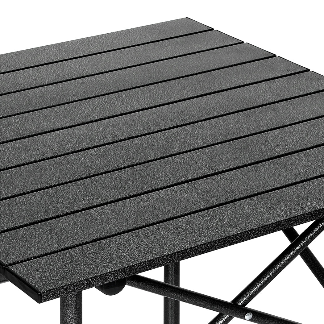 Adjustable Folding Aluminum Camping BBQ Table with Carry Bag - Black - Rivercity House & Home Co. (ABN 18 642 972 209) - Affordable Modern Furniture Australia