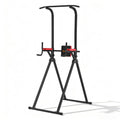 Adjustable Folding Chin Up Tower Pull Up and Dip Station for Home Gym - Black