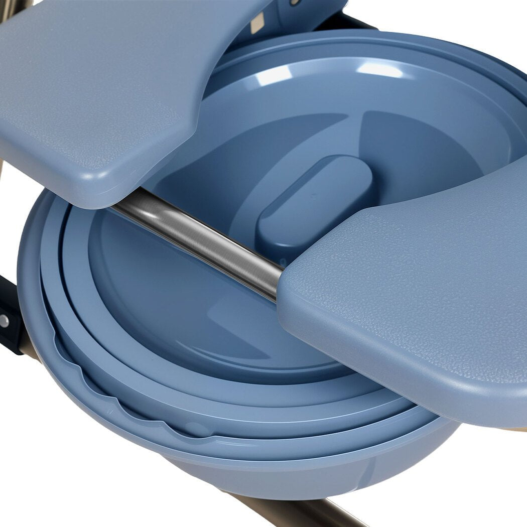 Adjustable Folding Commode Chair with Removable Bucket for Elderly, Pregnant & Disability Aid - Blue - Rivercity House & Home Co. (ABN 18 642 972 209) - Affordable Modern Furniture Australia