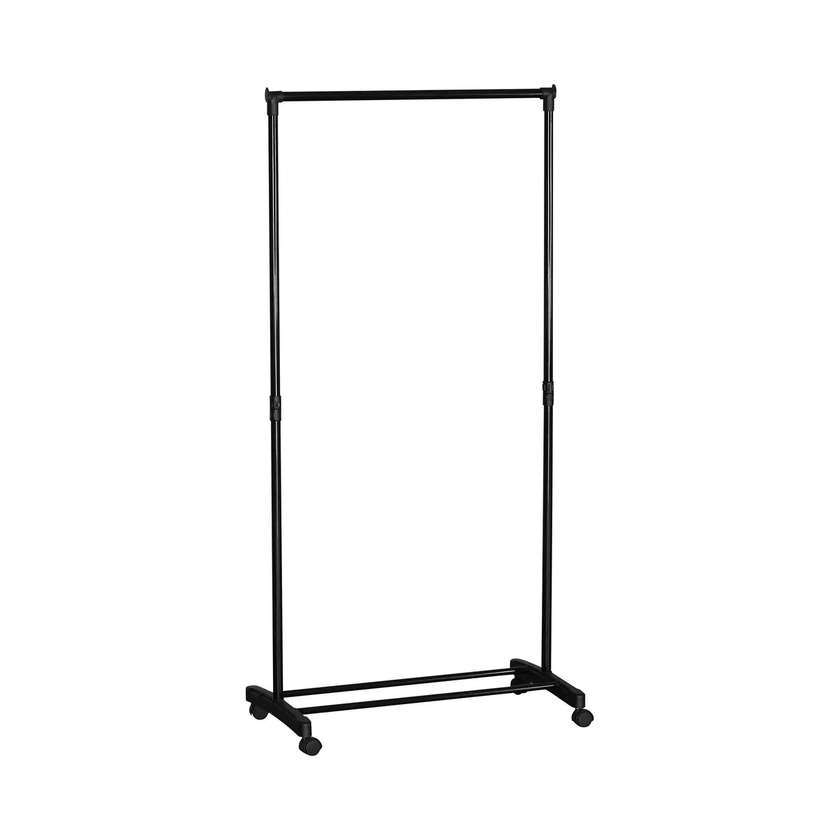 Adjustable Height Clothes Rack with Wheels and Bottom Bars for Shoes - Black - Home & Garden > Storage > Clothing & Wardrobe Storage - Rivercity House & Home Co. (ABN 18 642 972 209) - Affordable Modern Furniture Australia