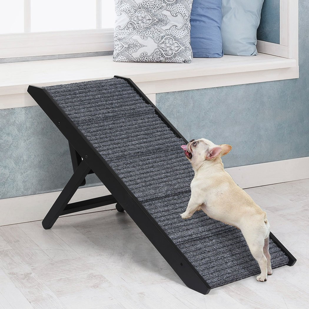 Adjustable Height Dog Ramp with Stairs - Black - Rivercity House & Home Co. (ABN 18 642 972 209) - Affordable Modern Furniture Australia