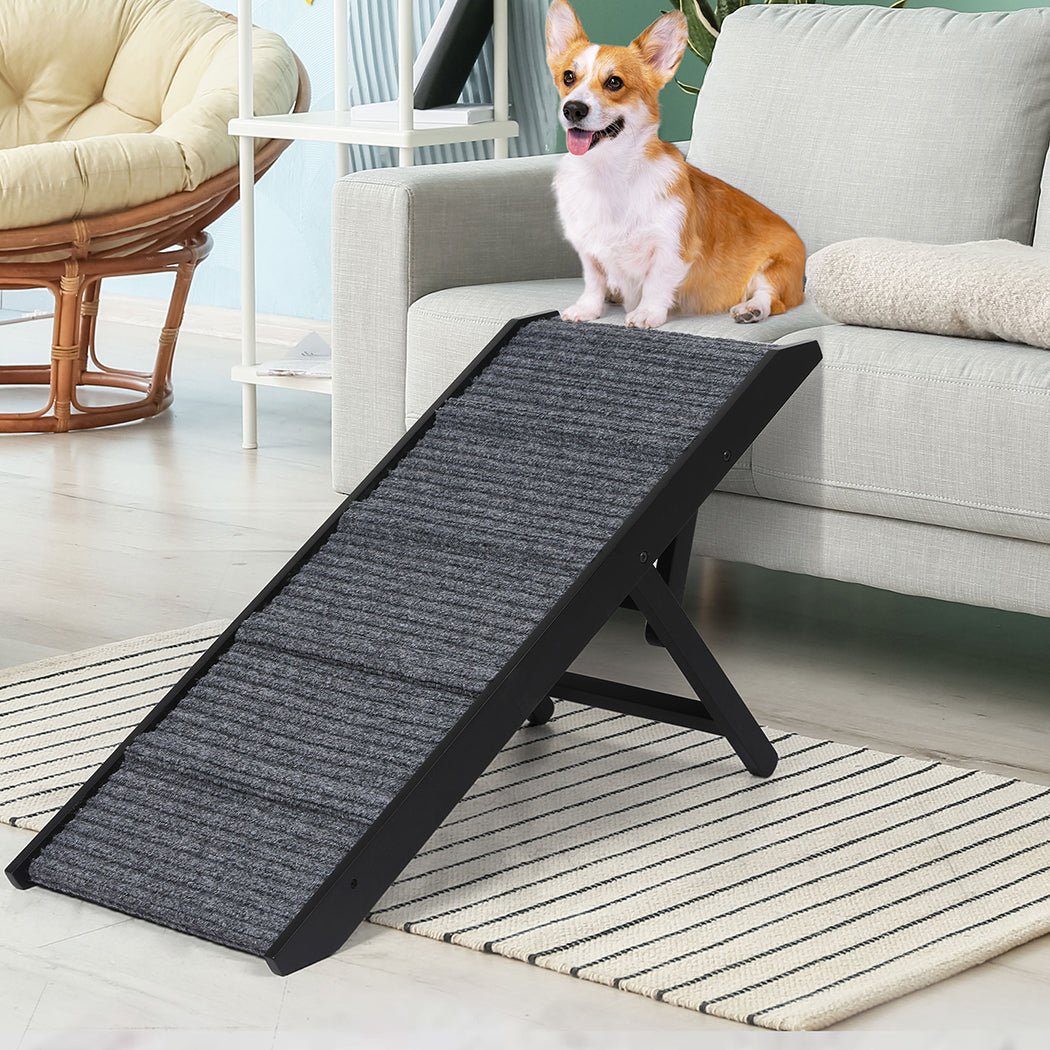 Adjustable Height Dog Ramp with Stairs - Black - Rivercity House & Home Co. (ABN 18 642 972 209) - Affordable Modern Furniture Australia