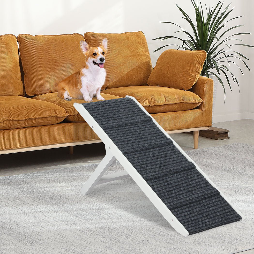 Adjustable Height Dog Ramp with Stairs - White - Rivercity House & Home Co. (ABN 18 642 972 209) - Affordable Modern Furniture Australia