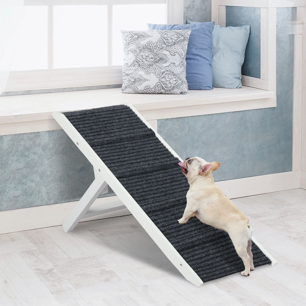 Adjustable Height Dog Ramp with Stairs - White - Rivercity House & Home Co. (ABN 18 642 972 209) - Affordable Modern Furniture Australia
