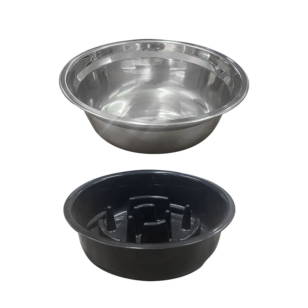 Adjustable Height Large Elevated Pet Feeder with Slow Feed Bowl - Black - Rivercity House & Home Co. (ABN 18 642 972 209) - Affordable Modern Furniture Australia