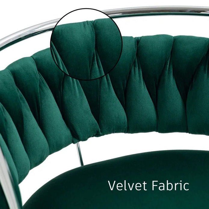 Adjustable Height Velvet Upholstered Swivel Counter Stools with Metal Frame Set of 2 - Emerald Green - Furniture > Bar Stools & Chairs > Table & Bar Stools - Rivercity House & Home Co. (ABN 18 642 972 209) - Affordable Modern Furniture Australia
