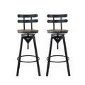 Adjustable Industrial Bar Stool with Swivel - Brown