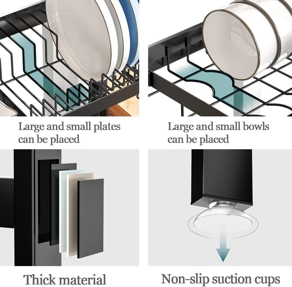 Adjustable Over the Sink Dish Drying Rack with Utensil Holder, Hooks & Cutting Board Rack for Kitchen Counter Storage - Home & Garden > DIY > Kitchen & Bathroom DIY - Rivercity House & Home Co. (ABN 18 642 972 209) - Affordable Modern Furniture Australia