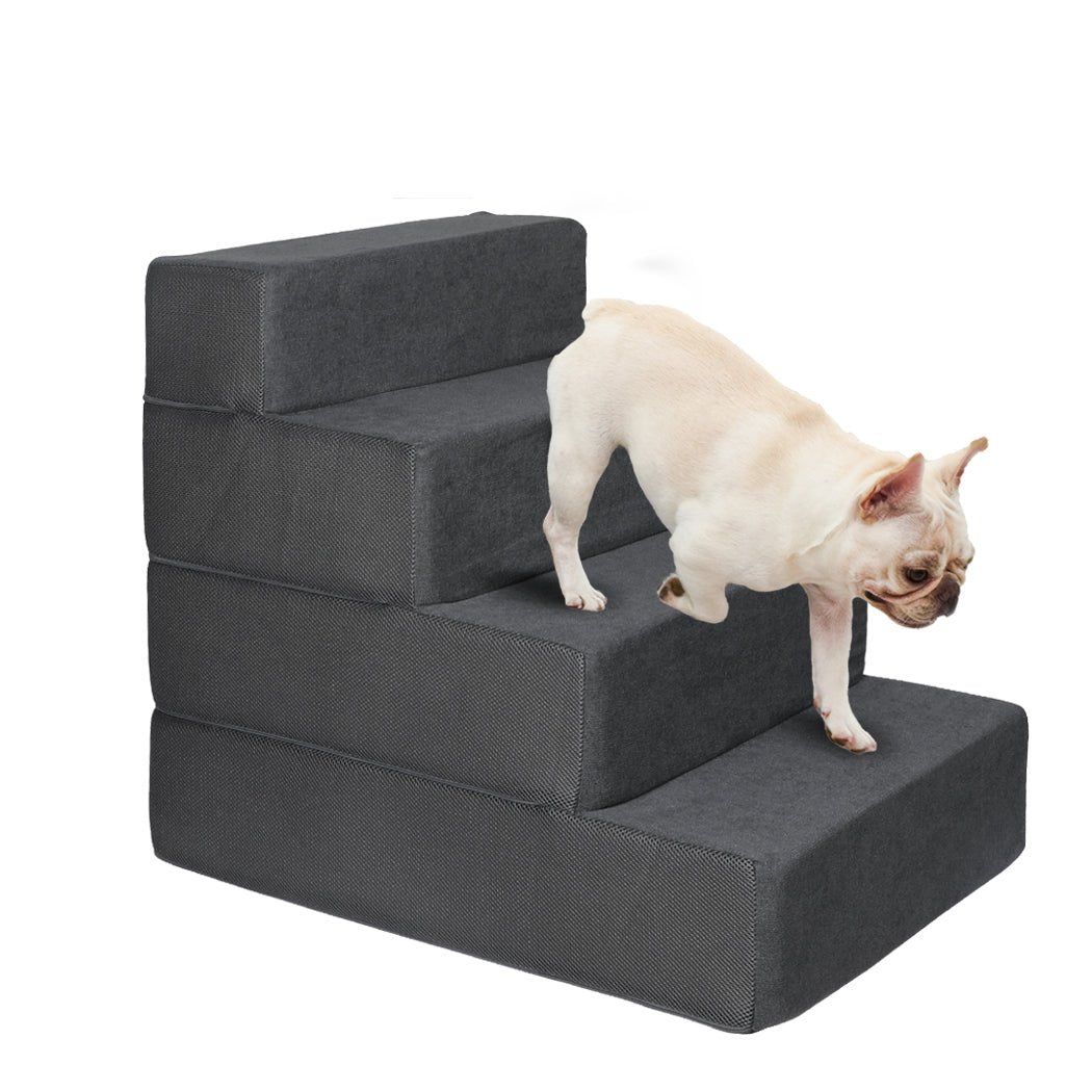 Adjustable Pet Stairs Ramp with Anti - Slip Bottom - Grey - Rivercity House & Home Co. (ABN 18 642 972 209) - Affordable Modern Furniture Australia