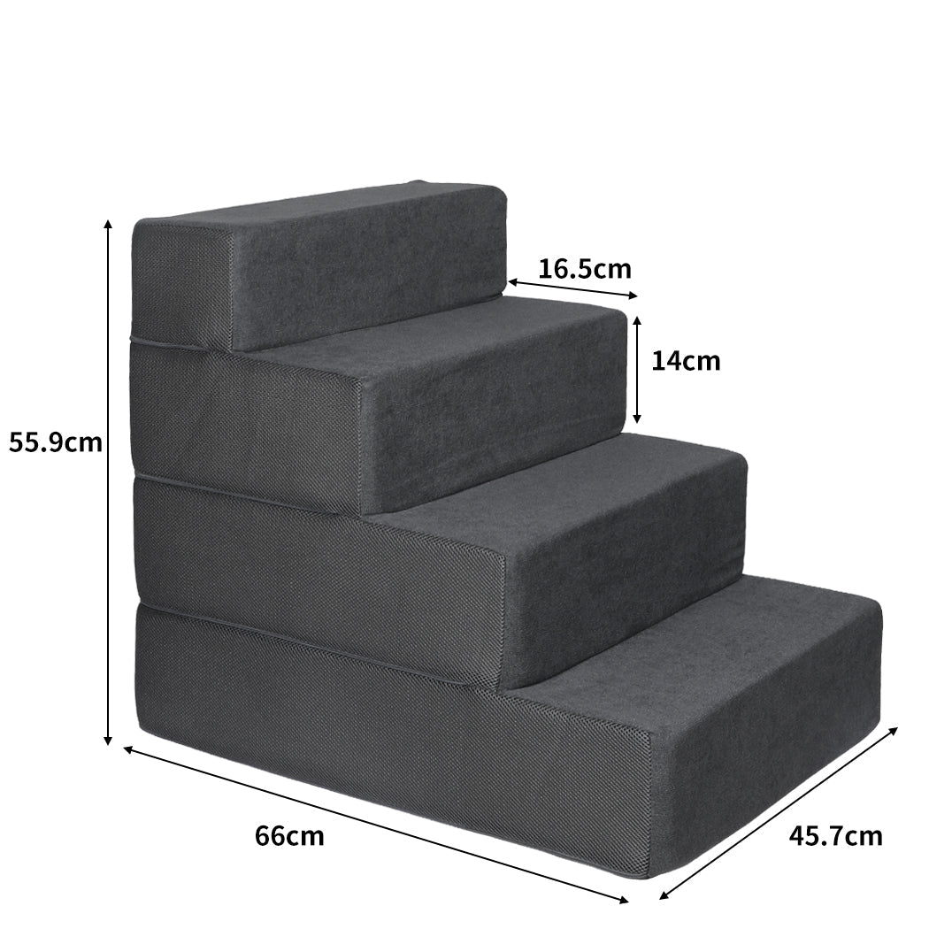 Adjustable Pet Stairs Ramp with Anti - Slip Bottom - Grey - Rivercity House & Home Co. (ABN 18 642 972 209) - Affordable Modern Furniture Australia