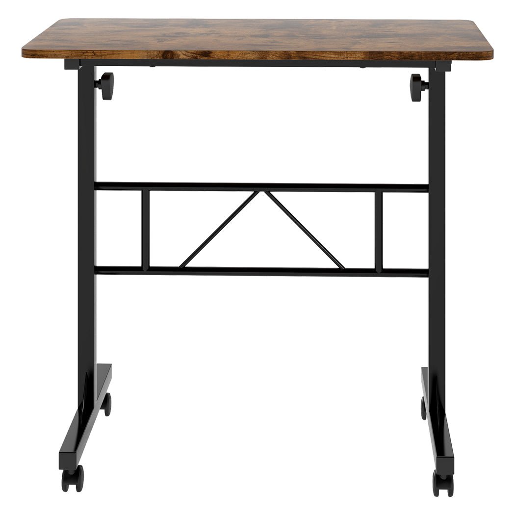 Adjustable Standing Laptop Desk with Wheels 75 - 110cm Height - Brown - Rivercity House & Home Co. (ABN 18 642 972 209) - Affordable Modern Furniture Australia